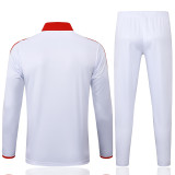 25-26 Bayern White Kids Half Pull Tracksuit #E2526(童装)(半拉链)