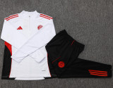 25-26 Bayern White Kids Half Pull Tracksuit #E2542(童装)(半拉链)
