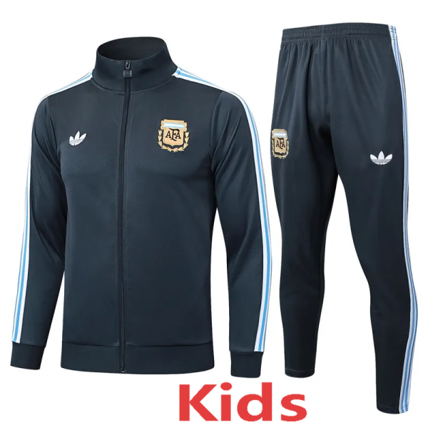 25-26 Argentina Dark gray Kids Jacket Tracksuit #E2562(童装)