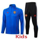 25-26 Man Utd Fancy blue Kids Jacket Tracksuit #E25103(童装)