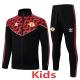 25-26 Man Utd Black Red Kids Jacket Tracksuit #E25105(童装)
