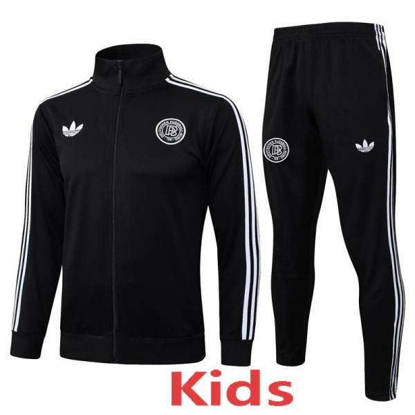 25-26 Germany Black Kids Jacket Tracksuit #E2590(童装)