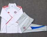 25-26 Bayern White Kids Half Pull Tracksuit #E25109(童装)(半拉链)