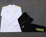 25-26 JUV White Kids Half Pull Tracksuit #E25117(童装)(半拉链)