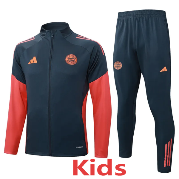 25-26 Bayern Dark gray Kids Jacket Tracksuit #E25107(童装)