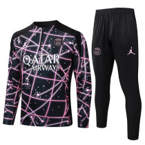 25-26 PSG Jordan Black Purple Half Pull Tracksuit #B2565(半拉链)