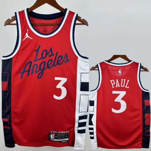24-25 Clippers PAUL #3 Red Top Quality Hot Pressing NBA Jersey