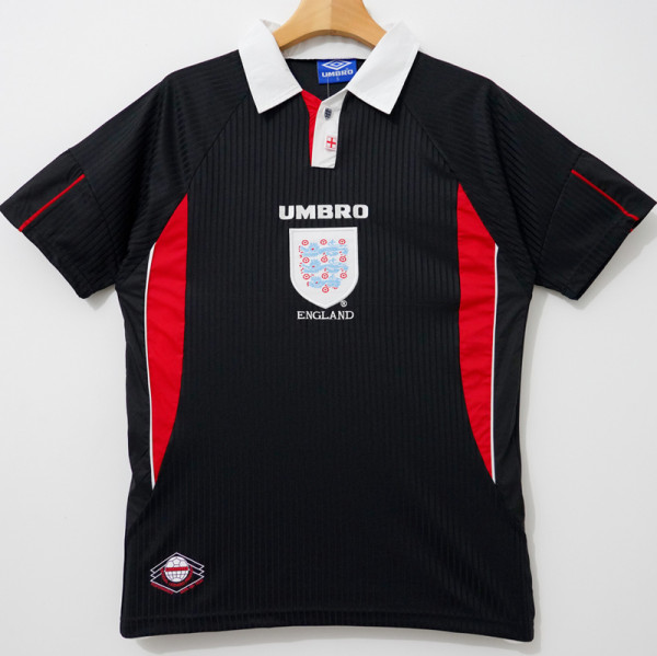 1998 England Black Retro Soccer Jersey