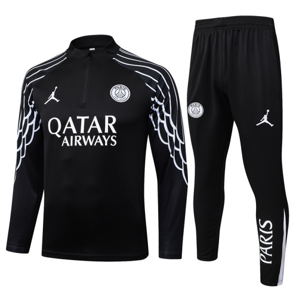 25-26 PSG Jordan Black Half Pull Tracksuit #B2573(半拉链)