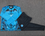25-26 Napoli Blue Kids Half Pull Tracksuit #E25152(童装)(半拉链)