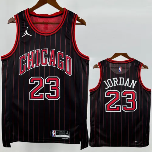 25-26 BULLS JORDAN #23 Black Top Quality Hot Pressing NBA Jersey