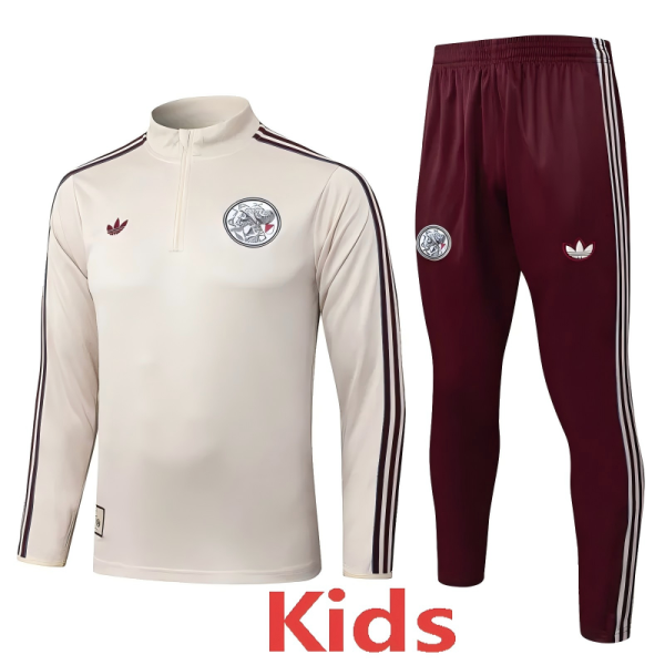 25-26 Ajax Beige Kids Half Pull Tracksuit #E25162(童装)(半拉链)
