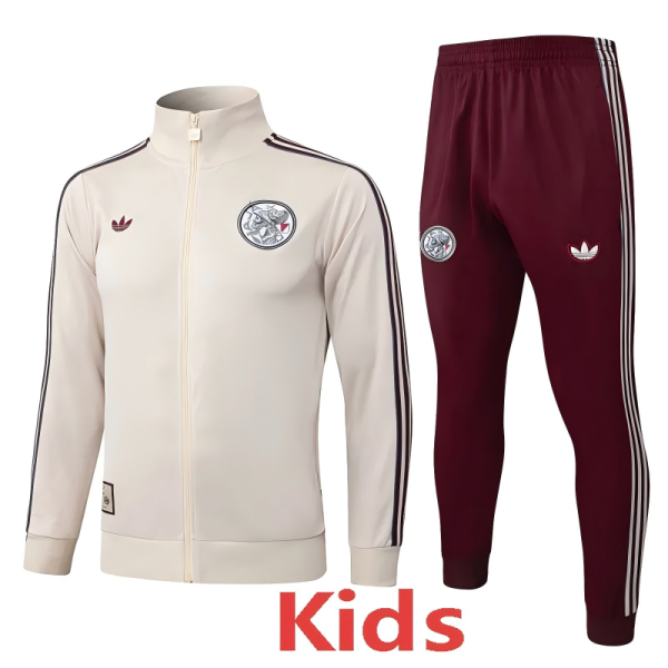25-26 Ajax Beige Kids Jacket Tracksuit #E25163(童装)