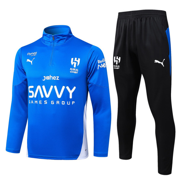 25-26 Al-Hilal Blue Half Pull Tracksuit #B25100(半拉链)