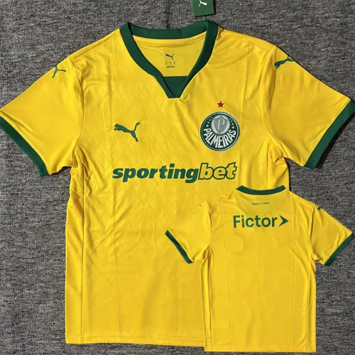 25-26 Palmeiras Yellow Third Fans Soccer Jersey