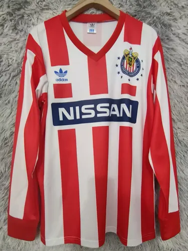 1990-1991 Chivas Guadalajara Home Long Sleeve Retro Soccer Jersey