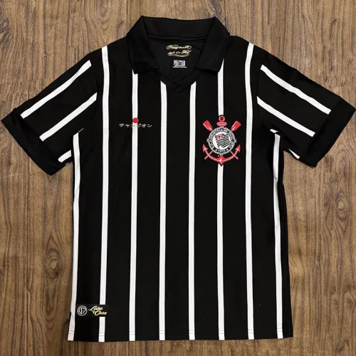 2012 Corinthians Black Special Edition Retro Soccer Jersey