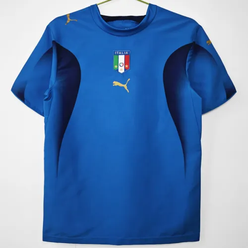 2006 Italy Home Blue Retro Soccer Jersey