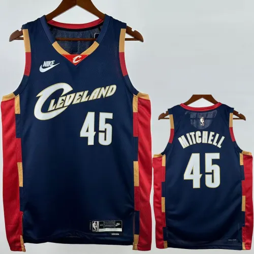 25-26 Cleveland Cavaliers MITCHELL #45 Royal blue Retro Top Quality Hot Pressing NBA Jersey