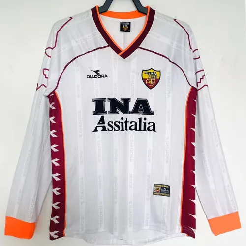 1999-2000 Roma Away Long Sleeve Retro Soccer Jersey