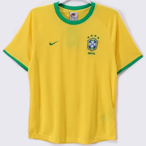 2000 Brazil Home Yellow Retro Soccer Jersey