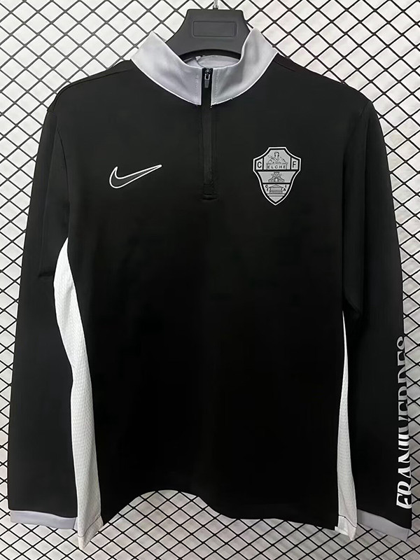 25-26 Elche CF Black Half Pull Sportswear Top #半拉上衣