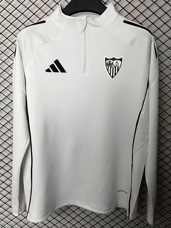25-26 Sevilla White Half Pull Sportswear Top #半拉上衣