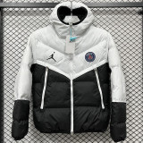 25-26 CV003 PSG Jordan White Black Hooded Cotton Coat #棉衣