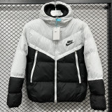 25-26 CV001 NK White Black Hooded Cotton Coat #棉衣