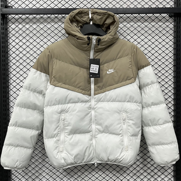 25-26 LT871 NK Khaki White Hooded Cotton Coat #棉衣