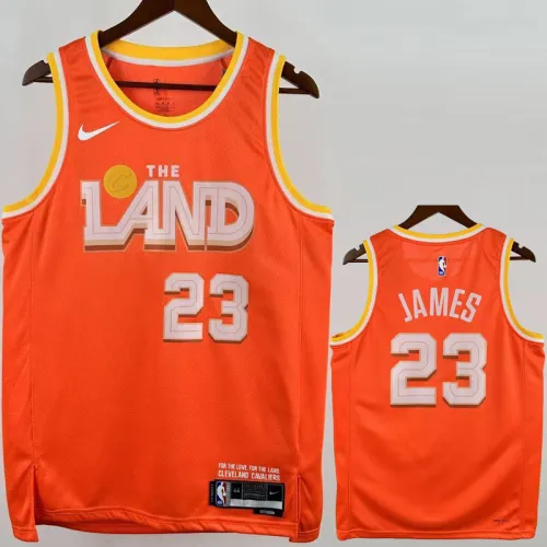 25-26 Cleveland Cavaliers JAMES #23 Orange City Edition Top Quality Hot Pressing NBA Jersey