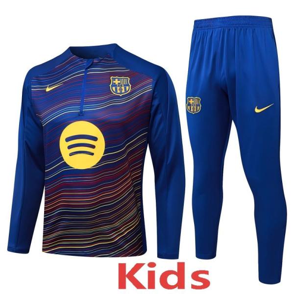 25-26 BAR Royal blue Kids Half Pull Tracksuit #E25174(童装)(半拉链)