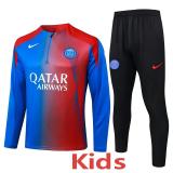 25-26 PSG Blue Red Kids Half Pull Tracksuit #E25188(童装)(半拉链)