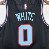 25-26 BULLS WHITE #0 Black City Edition Top Quality Hot Pressing NBA Jersey