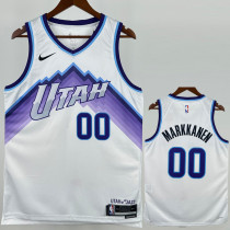 25-26 JAZZ MARKKANEN #00 White Top Quality Hot Pressing NBA Jersey
