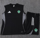 25-26 Al-Ahli Saudi Black Tank top and shorts suit #D25246