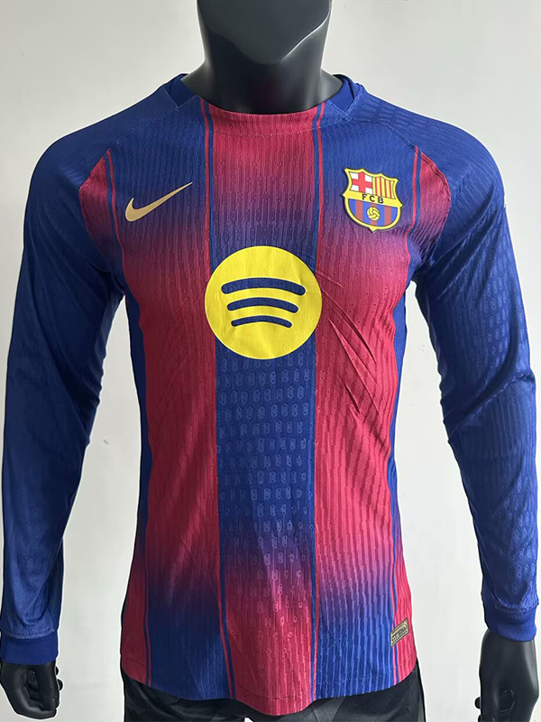 25-26 BAR Home Long Sleeve Player Version Soccer Jersey (长袖球员)