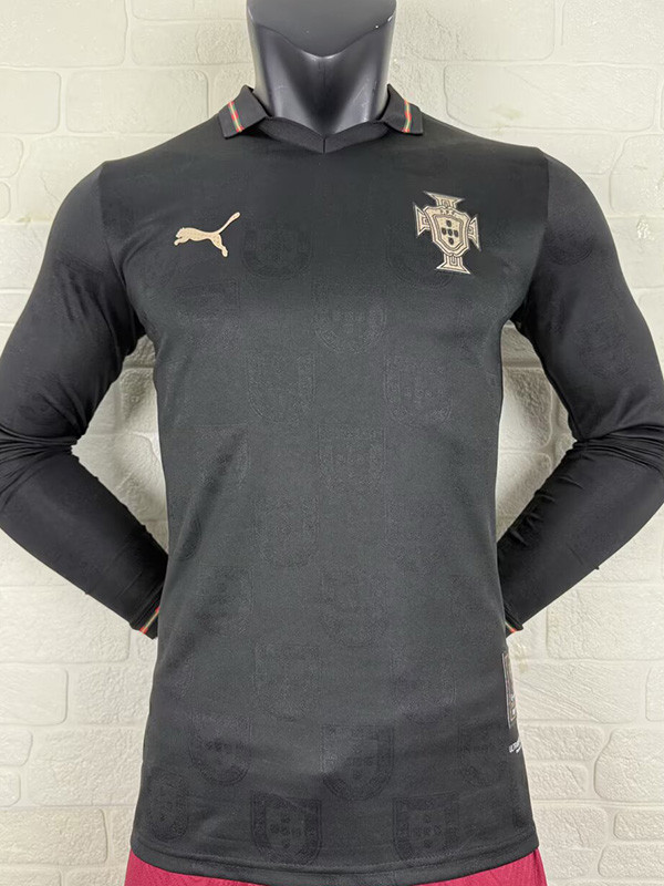 25-26 Portugal Black Special Edition Long Sleeve Player Version Soccer Jersey (长袖球员)