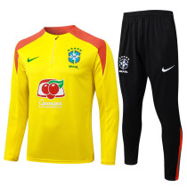 25-26 Brazil Yellow Half Pull Tracksuit #B25134(半拉链)