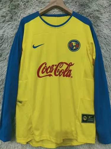 2003-2004 Club America Home Long Sleeve Retro Soccer Jersey