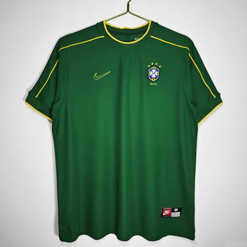 1998 Brazil Green GoalKeeper Retro Soccer Jersey