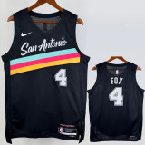 25-26 SA Spurs FOX #4 Black City Edition Top Quality Hot Pressing NBA Jersey (V领）