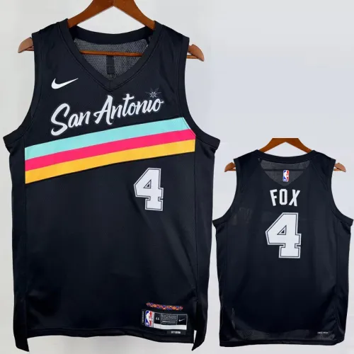 25-26 SA Spurs FOX #4 Black City Edition Top Quality Hot Pressing NBA Jersey