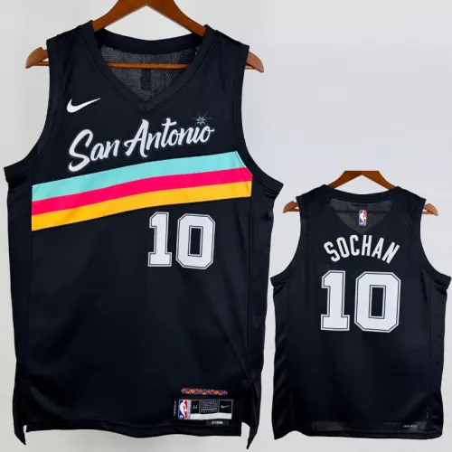 25-26 SA Spurs SOCHAN #10 Black City Edition Top Quality Hot Pressing NBA Jersey