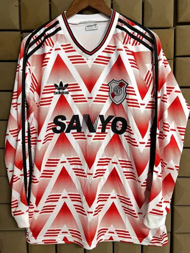1992-1993 River Plate Home Long Sleeve Retro Soccer Jersey