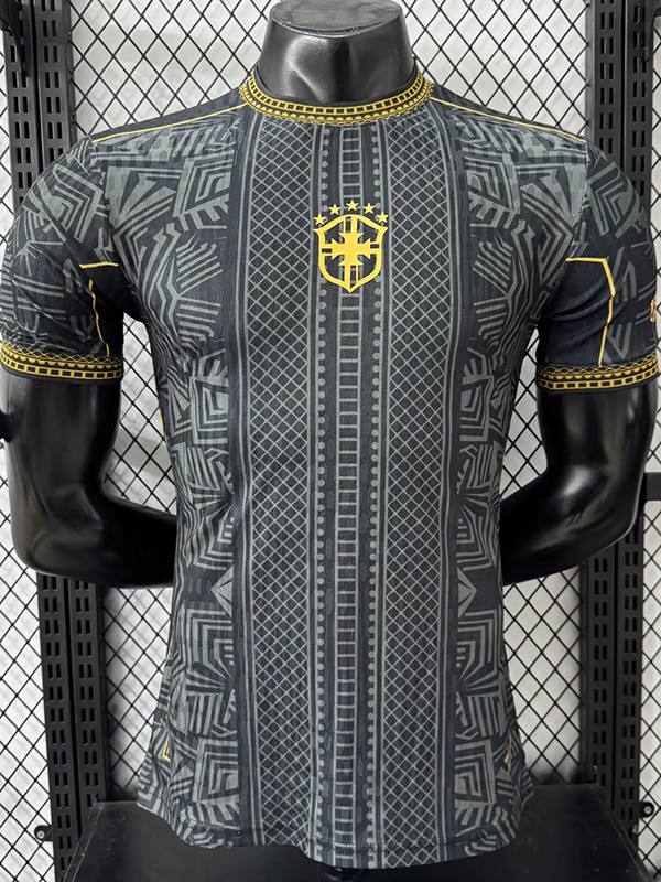 25-26 Brazil Black Gold Special Edition Player Version Soccer Jersey