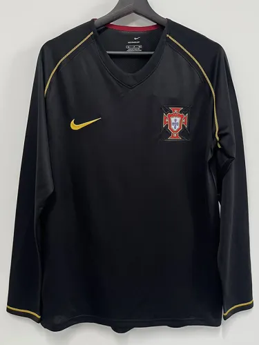 2006 Portugal Away Long Sleeve Retro Soccer Jersey