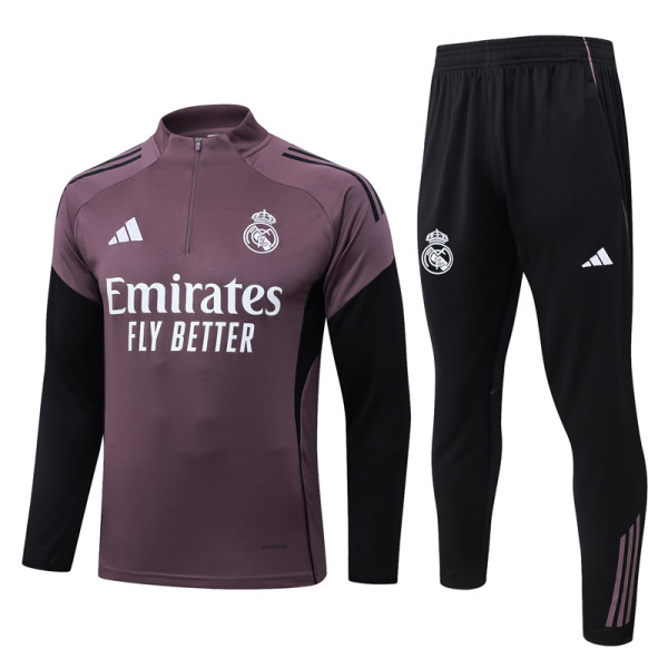 25-26 RMA Gray Purple Half Pull Tracksuit #B25151(半拉链)
