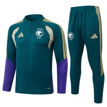 26-27 Saudi Arabia Dark green Half Pull Tracksuit #B26007(半拉链)
