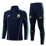 25-26 Marseille Royal blue Half Pull Tracksuit #B25153(半拉链)